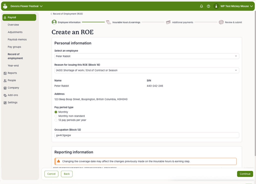 Wagepoint automatic ROEs are filed directly with Service Canada, eliminating a manual task that used to require careful tracking and follow-up.