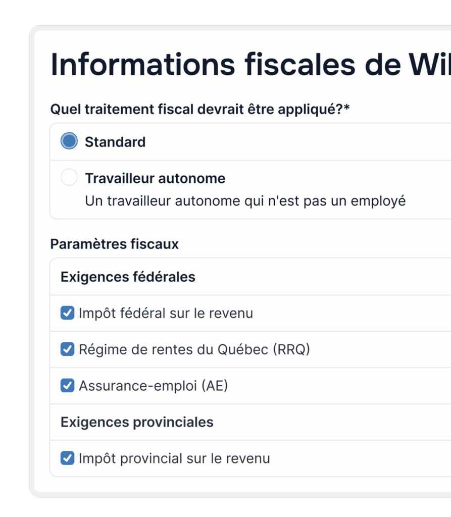 Impôts sur la paie, faits pour vous