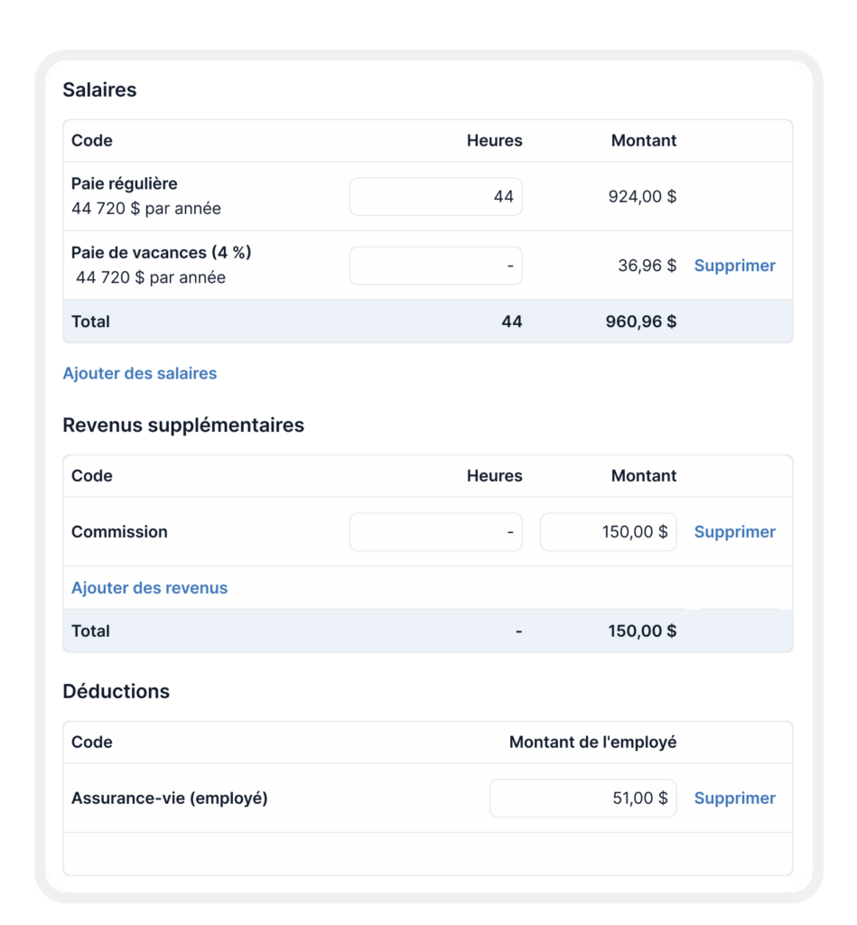 Une paie qui s'additionne, automatiquement