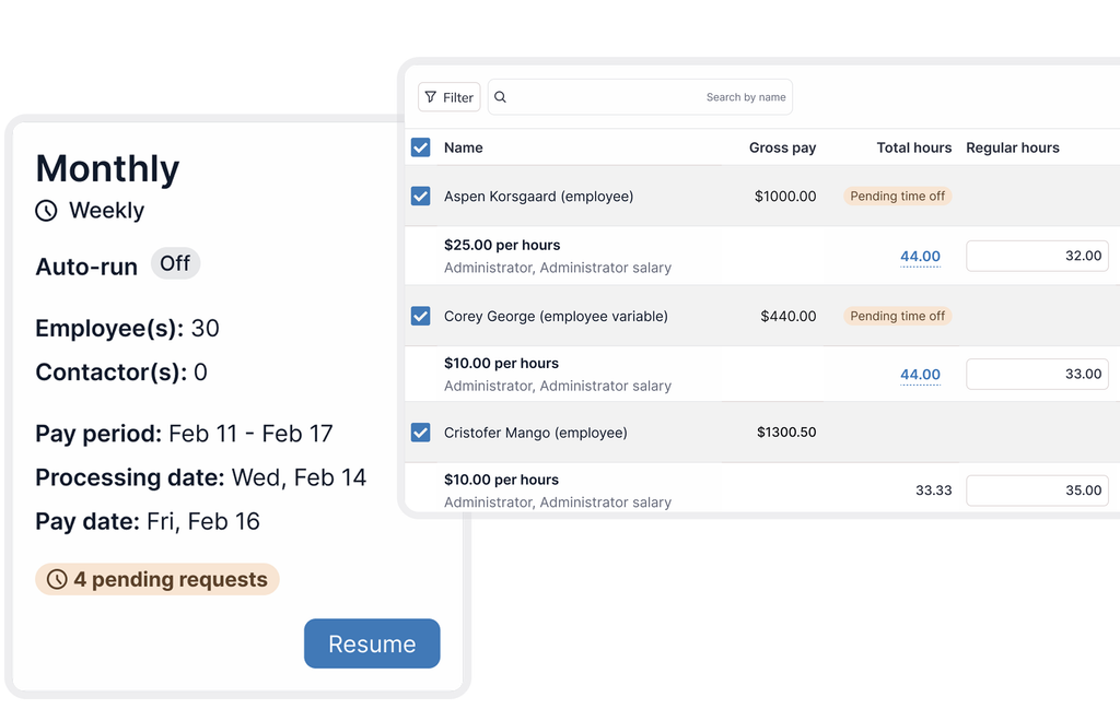 Automatic payroll sync